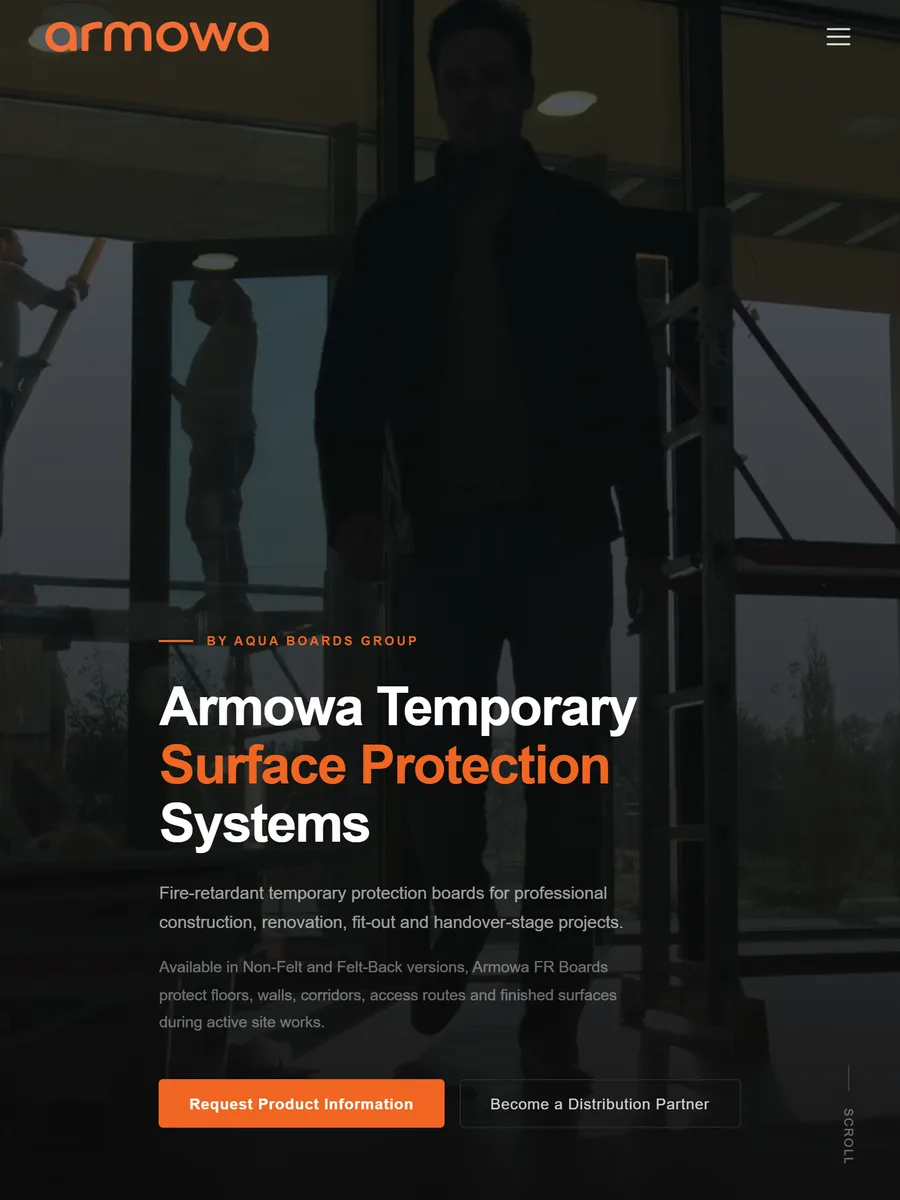Armowa homepage at 834px wide