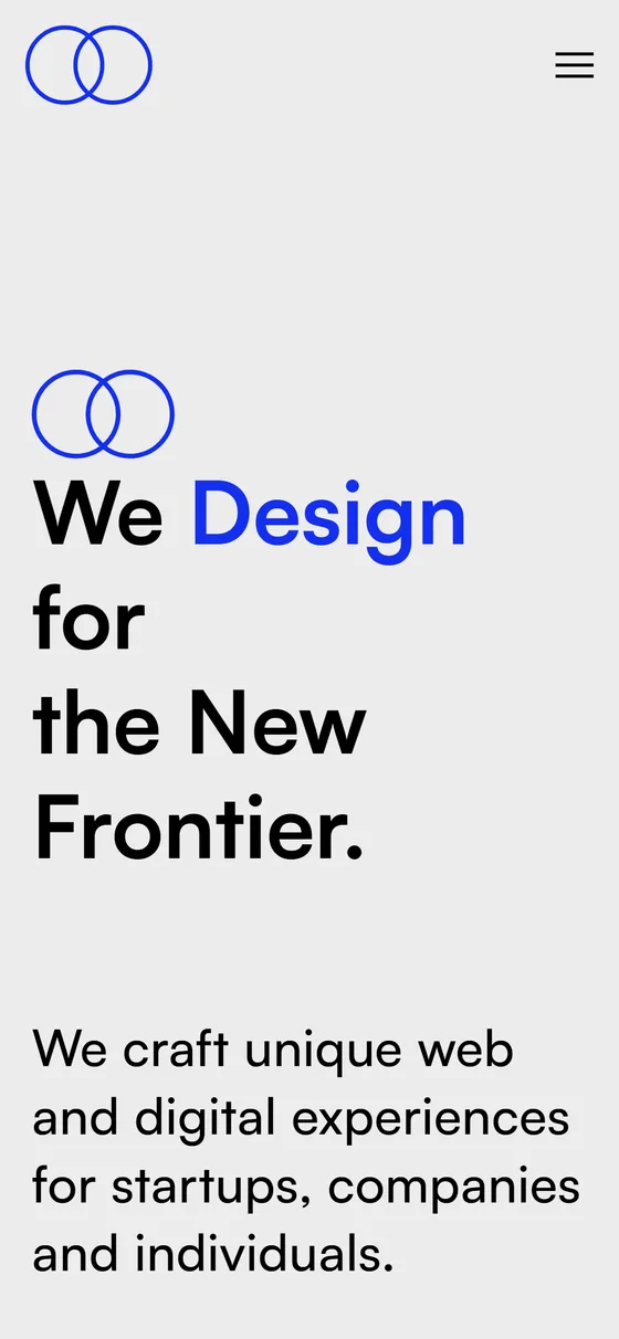 Tandm Studio homepage at 390px wide
